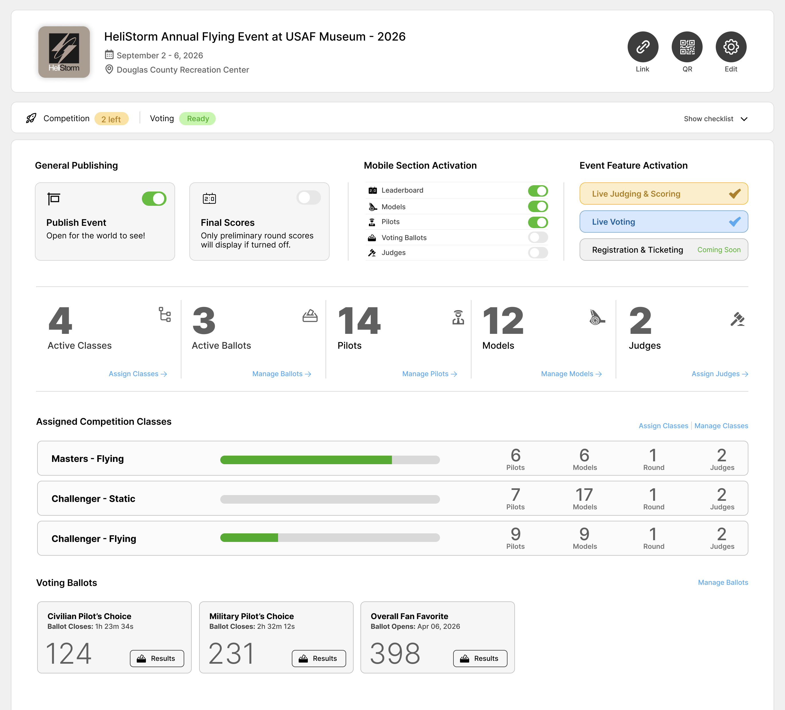 The dashboard is your event cockpit
