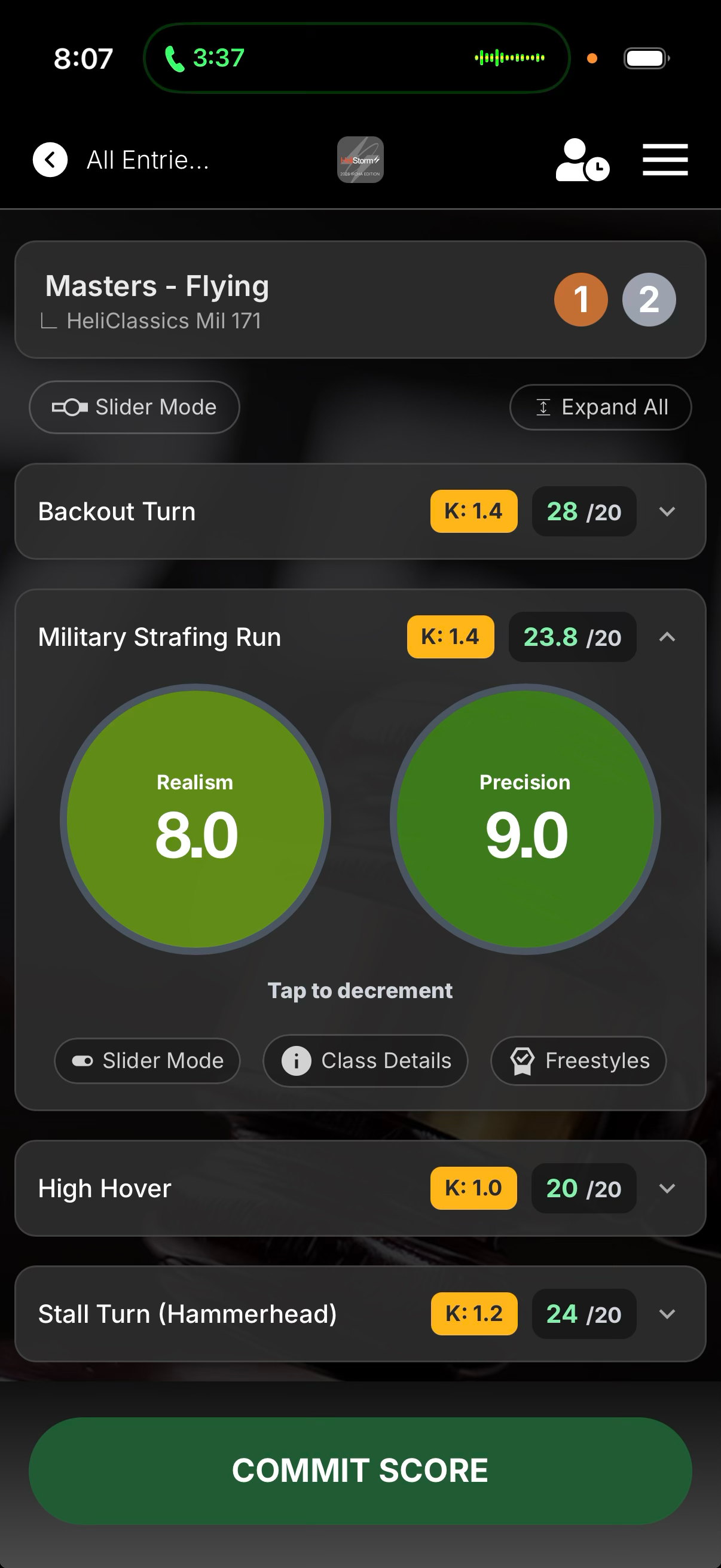 Heads-up tap to decrement